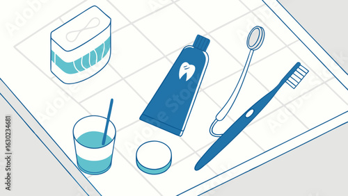 Dental Supplies Arranged on a Tray.