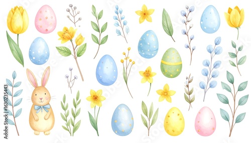 Easter-themed watercolor illustrations