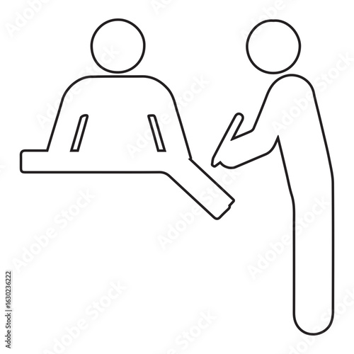 Registration counter line icon