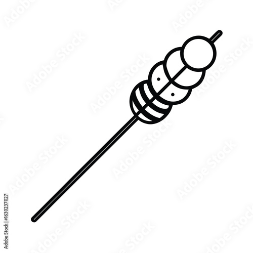 minimalist dango skewer japanese sweet treat on white background 