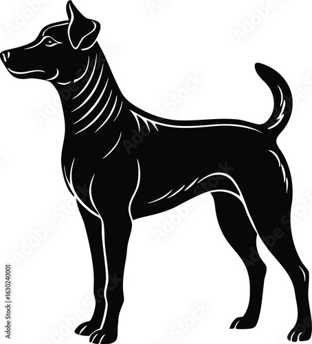  Dog Silhouette Standing – Pet Companion Vector
