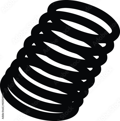 coil spring silhouette vector icon