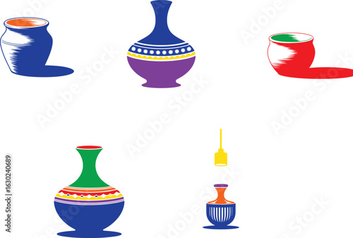 Colorful decorative vases and objects pottery ceramic