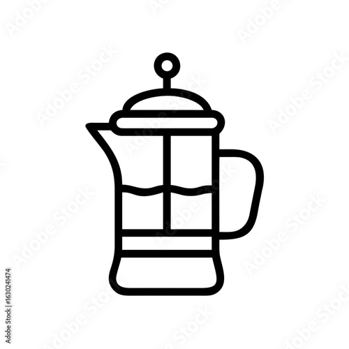Wallpaper Mural Rare French press coffee maker icon, minimalistic design on transparent background Torontodigital.ca