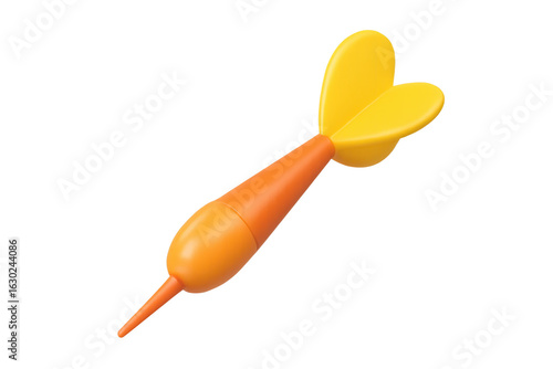 Orange and yellow dart flying on transparent background