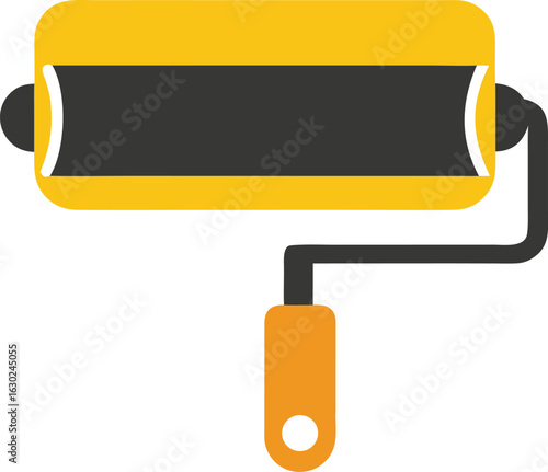 Lint roller icon on white background, cleaning tool illustration, sticky roller graphic, dust remover symbol, household cleaning icon, minimal design for web and print use