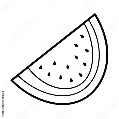watermelon slice outline vector on white background