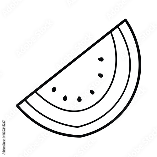 watermelon slice outline vector on white background