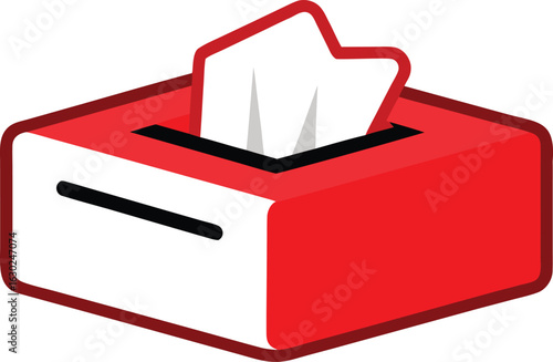 Facial Tissue Box Icon Isolated on White Background – Clean Hygienic Soft Paper Box Illustration for Medical, Bathroom, Skincare or Personal Hygiene Concepts – Vector Graphic Free Download