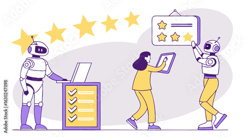 Robots Providing Customer Feedback and Service.