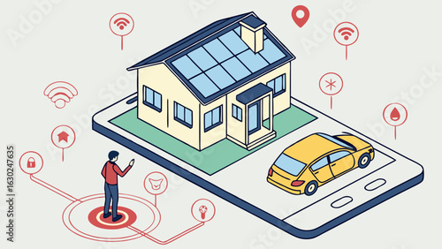 Smart Home and Car Control App Interface.