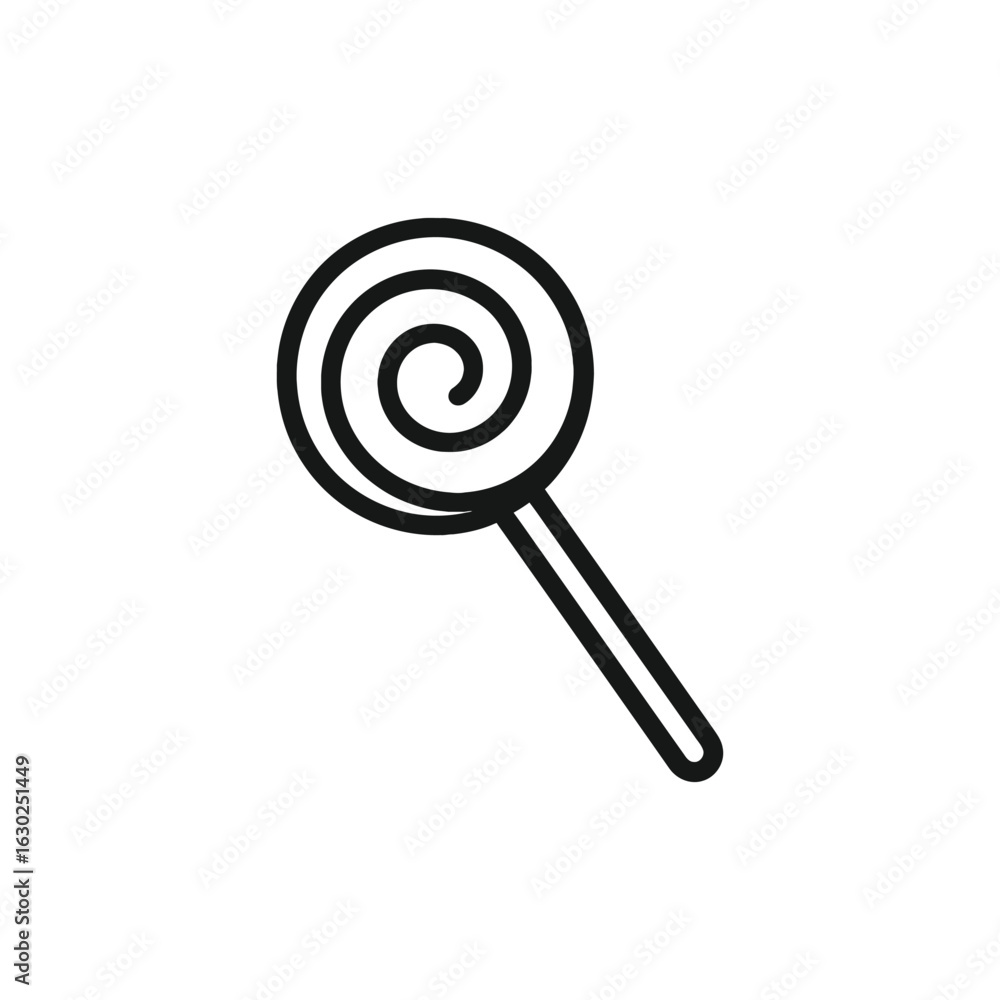 Swirl lollipop line icon. Sweet candy graphic symbol isolated. Swirl lollipop line icon. Sweet candy graphic symbol isolated.