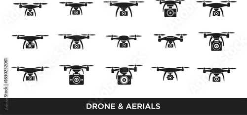 Drone silhouette vector graphics for modern design projects