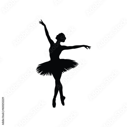 Silhouette of a ballerina in a graceful pose
