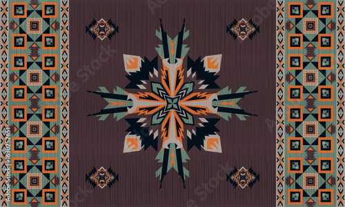 American tribal ethnic native pattern.Traditional Navajo,Aztec,Apache,Southwest and Mexican style fabric pattern.Abstract vector motifs pattern.For fabric,clothing,blanket,carpet,woven,wrap,decoration