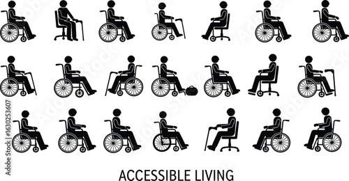 Empowering lives with accessible living icon set design