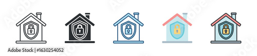 Home Security Icon Set Multiple Style Collection