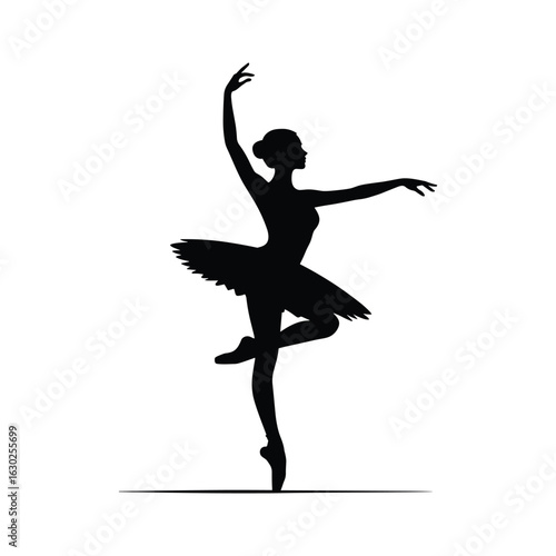 Elegant silhouette of a ballerina in a graceful pose