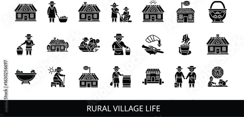 Discover quaint rural village life through these charming icons