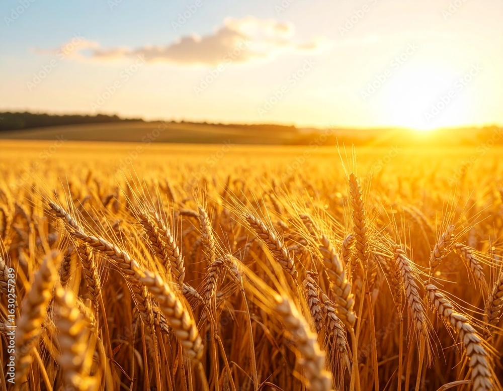 Naklejka premium Golden Wheat Field Harvest