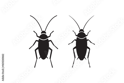 Cockroach Silhouette Vector Insect Design