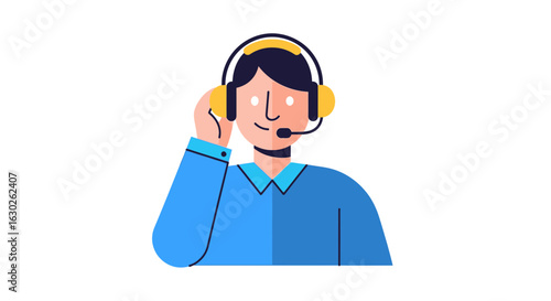 Call Center Operator Vector Illustration
