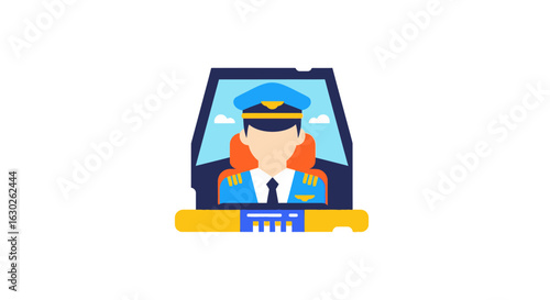 Airline Pilot Vector Illustration
