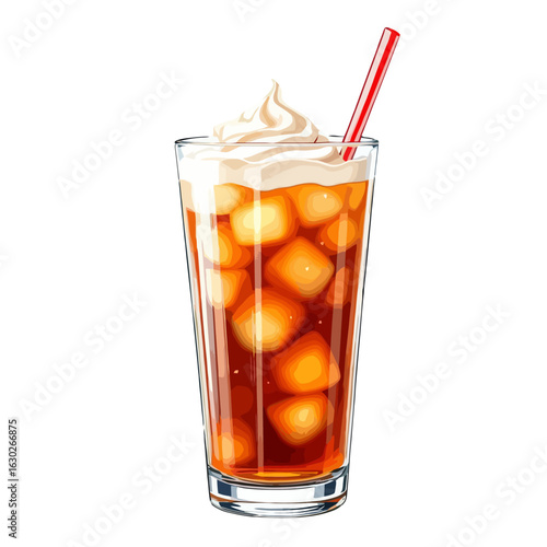 Refreshing glass of iced tea served with lemon and ice cubes, perfect for summer vibes, healthy beverage concepts, outdoor refreshment scenes, cafe menus, cooling drinks, and lifestyle imagery represe