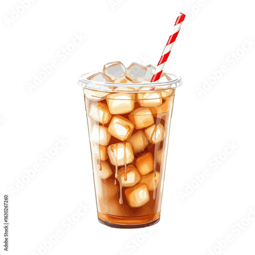 Refreshing glass of iced tea served with lemon and ice cubes, perfect for summer vibes, healthy beverage concepts, outdoor refreshment scenes, cafe menus, cooling drinks, and lifestyle imagery represe