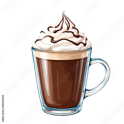 A delightful assortment of hot and cold coffee drinks including espresso, cappuccino, latte, iced coffee, and refreshing beverages served in mugs and glasses, perfect for café menus, beverage advertis