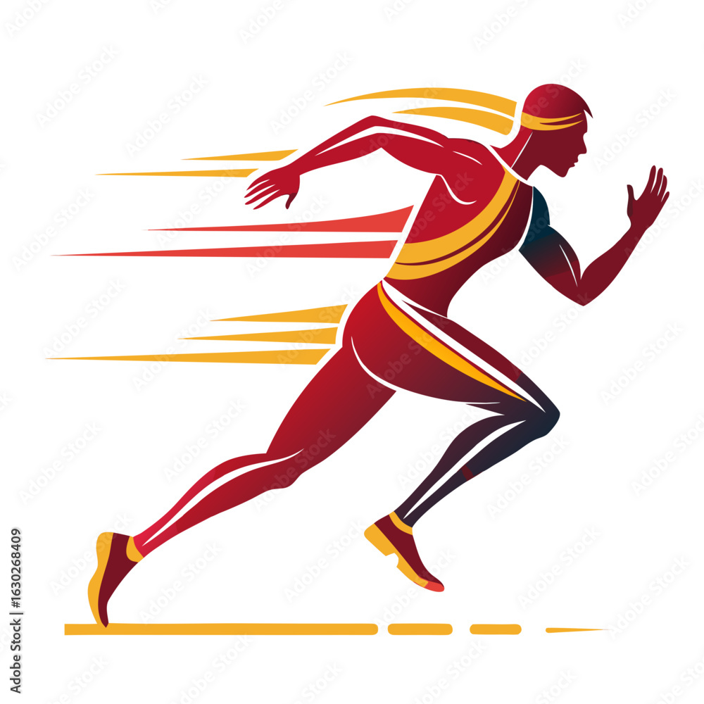 Obraz premium running man silhouette