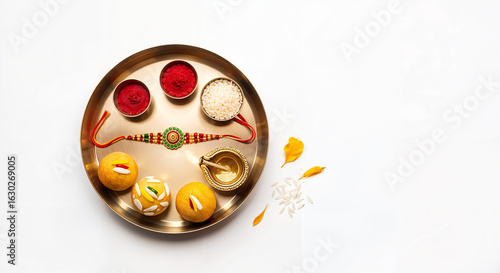 Wallpaper Mural Top View Raksha Bandhan Rakhi Layout With Modern Pastel Aesthetic Torontodigital.ca