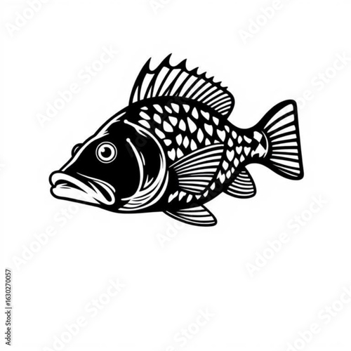 Nile Perch Animal Icon - Black