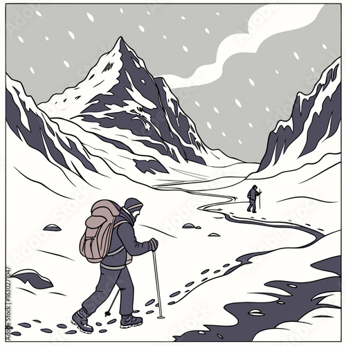winter mountain landscape hygge vibes, winter escape, winter cabin, frosty days, ski season, snow trails, knitted wear, festive lights, snow dust, cozy moments, snowy mountain, polar vibes, chilly bre