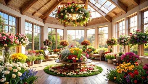 Wallpaper Mural Floral conservatory, vibrant blooms Torontodigital.ca