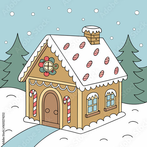 christmas gingerbread house hygge vibes, winter escape, winter cabin, frosty days, ski season, snow trails, knitted wear, festive lights, snow dust, cozy moments, snowy mountain, polar vibes, chilly b