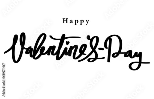 Valentine's day hand drawn  line littering modern black vector calligraphy isolated on white background elegant lettering banner template for banner cards banner