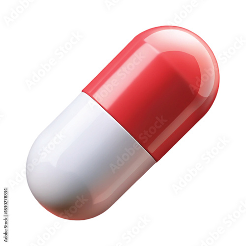 red pills isolated on white background