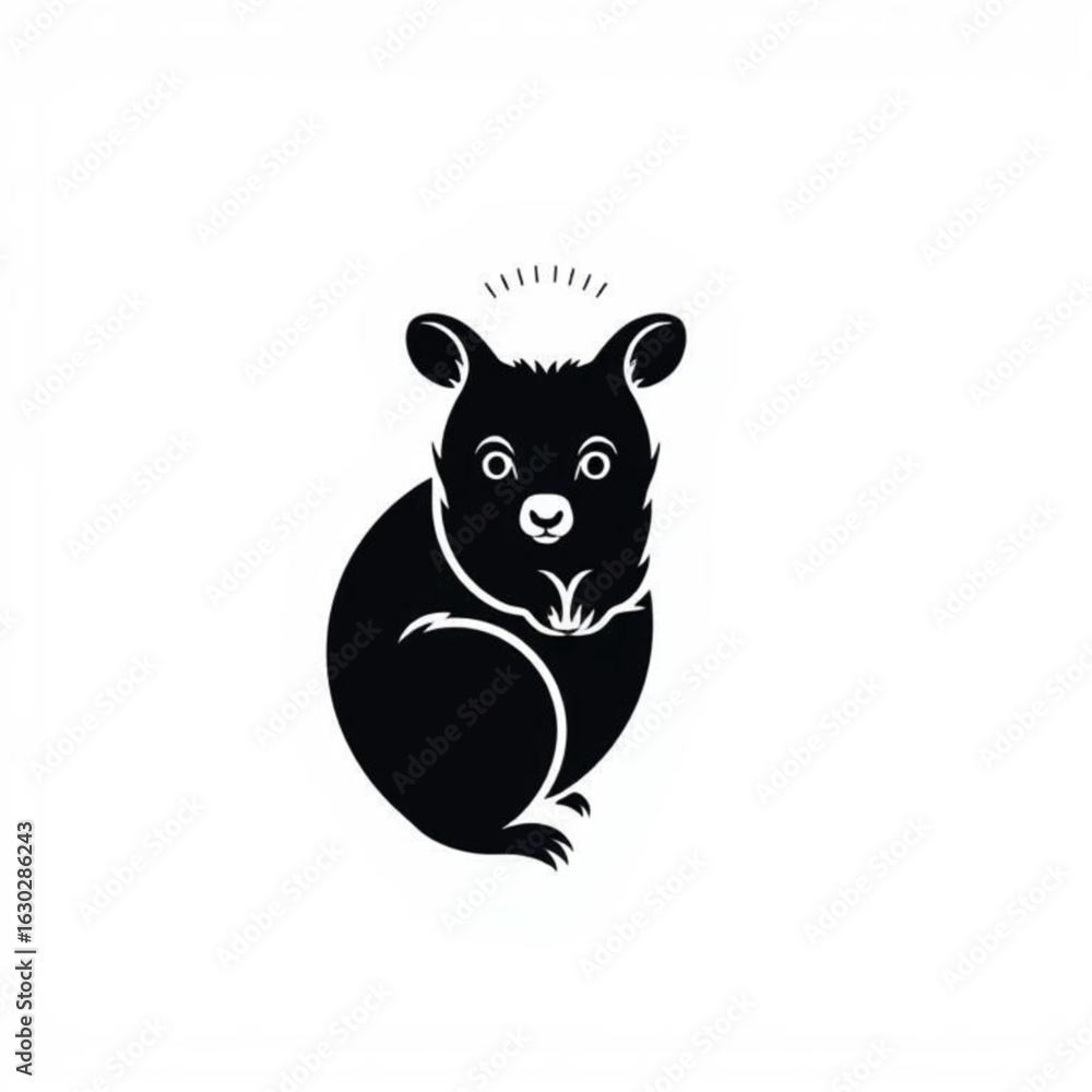 Naklejka premium Black Pademelon Animal Icon