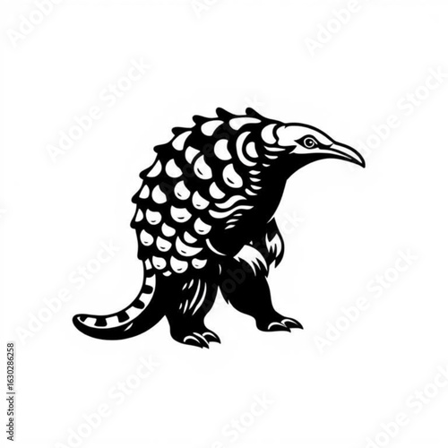 Black Pangolin Animal Icon