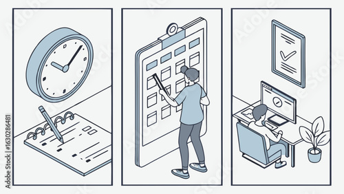 Daily Tasks and Workflow Stages Illustrated.