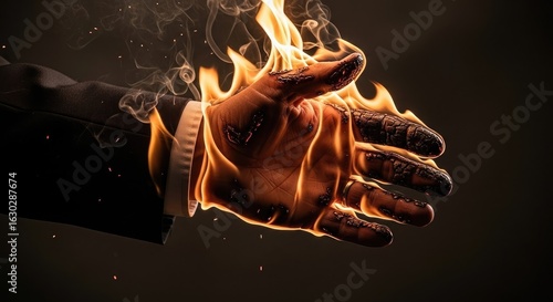 Burning hand extreme heat