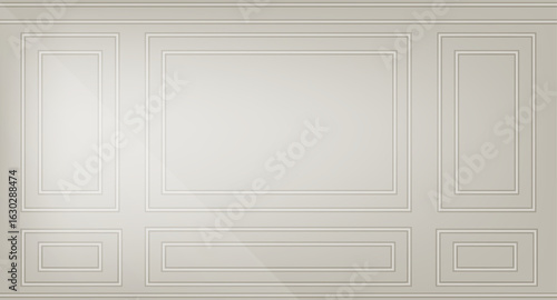 Minimalist classical wall design in soft neutral tones, ideal for mockups, 3D renders, or elegant room scenes.