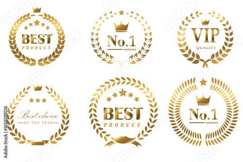 Awarded excellence, premium best choice, certified product icon, quality guarantee badge modern vector