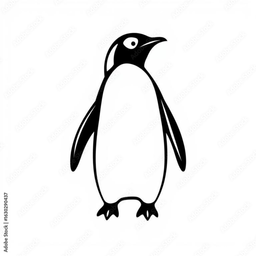 Obraz premium Black Penguin Animal Icon