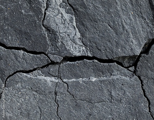 Close-up of dark gray cracked rock face