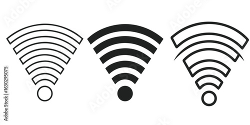 Set of 3 WiFi signal icons vector