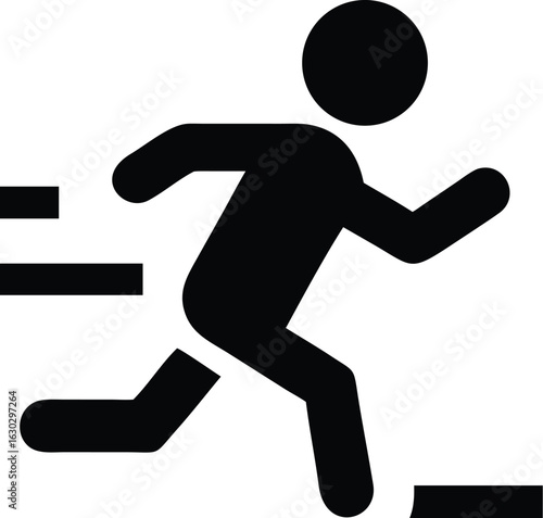A simple running icon with a person in motion. 