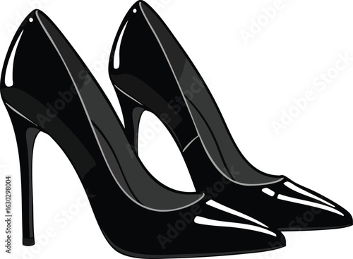 Black High Heel Shoes Elegant Footwear Fashion Accessory