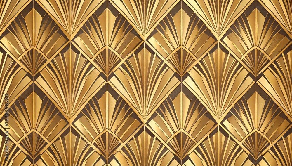 Art Deco Gold Fan Pattern Background